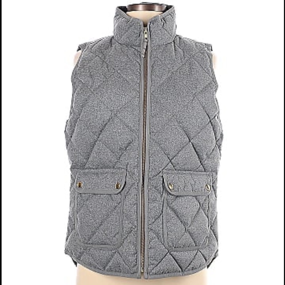 J. Crew Excursion Grey Quilted Vest S